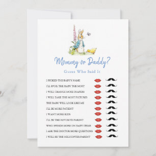 Mummy or Daddy Peter Rabbit Baby Shower game  Invitation