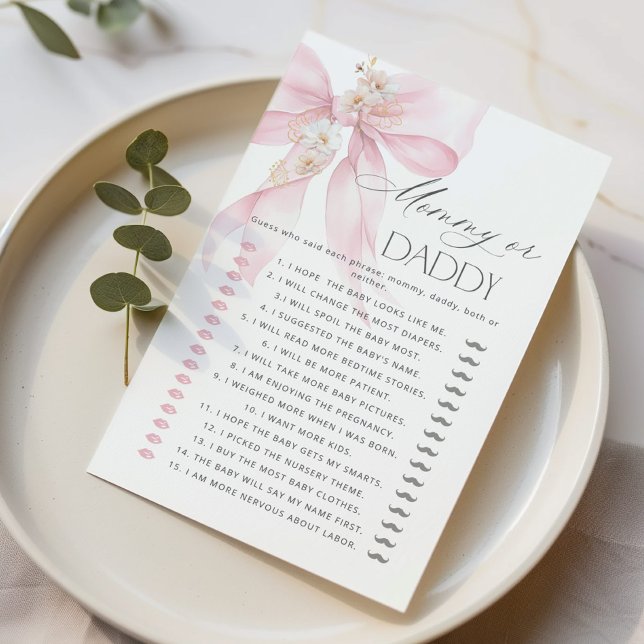  Mummy or Daddy Pink Bow Guess Who Floral game (Creator Uploaded)