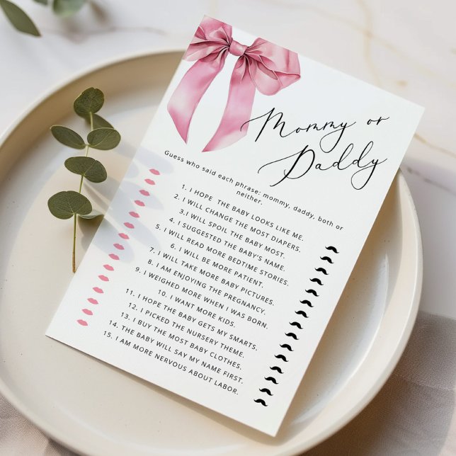  Mummy or Daddy Pink Bow Guess Who game (Creator Uploaded)