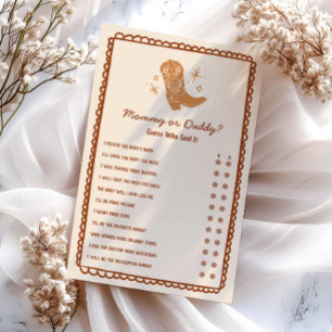 Mummy or Daddy Western Baby Shower Game