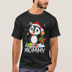Mummy Penguin Hat Santa Christmas Matching Family T-Shirt