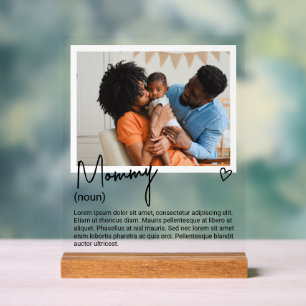 Mummy Photo and Personalised Noun Description Acrylic Sign