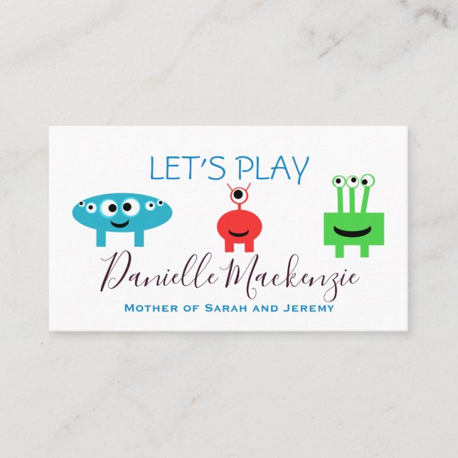 Mummy Play Date Playdate Business Calling Cards (Front)