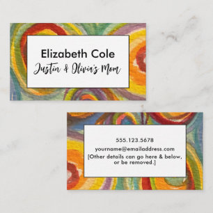 Mummy Playdate Colourful Painted Circles Calling Card