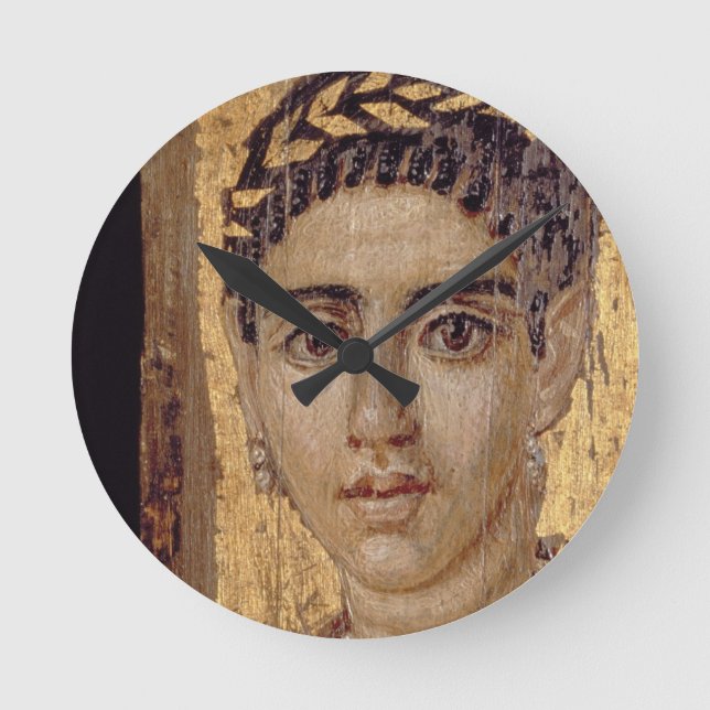 Mummy Portrait of a Woman, from Fayum, Romano-Egyp Round Clock (Front)