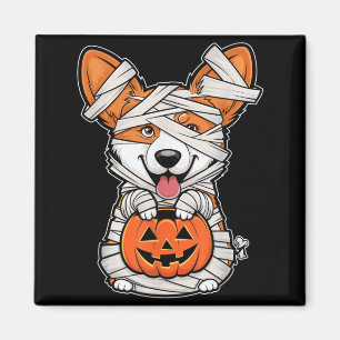 Mummy Pumpkin Halloween Pet Dog Magnet