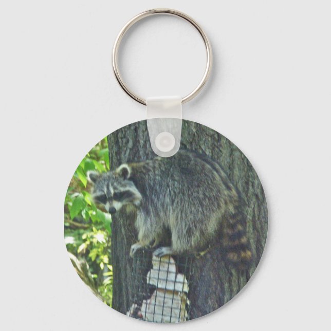 Mummy Racoon on Suet Keychain (Front)