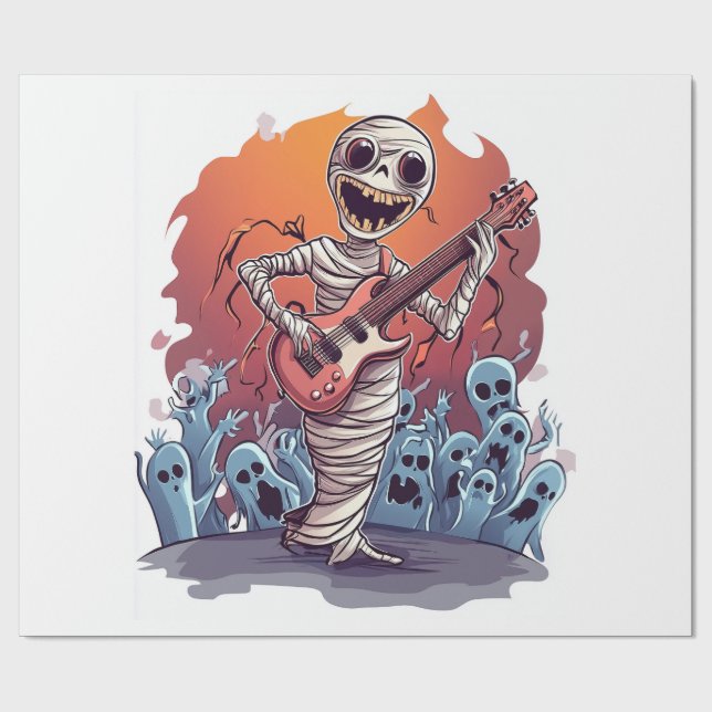 Mummy Rock Star Wrapping Paper (Flat)