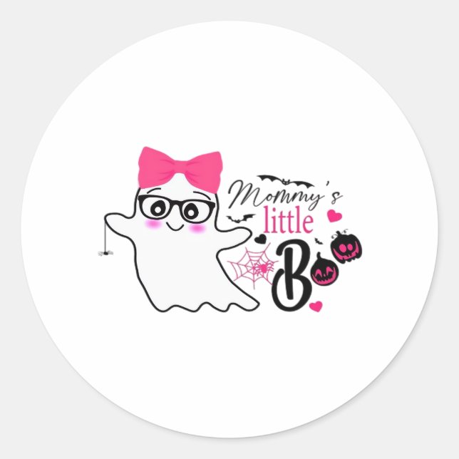 Mummy’s Boo Halloween Classic Round Sticker (Front)