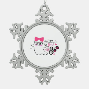 Mummy’s Boo Halloween Snowflake Pewter Christmas Ornament