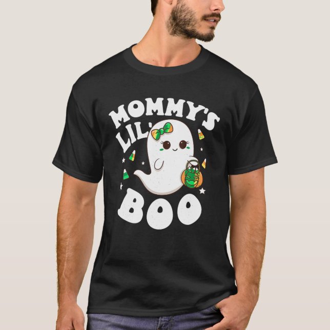 Mummy s Lil Boo Baby Girls Toddler Halloween Cute  T-Shirt (Front)