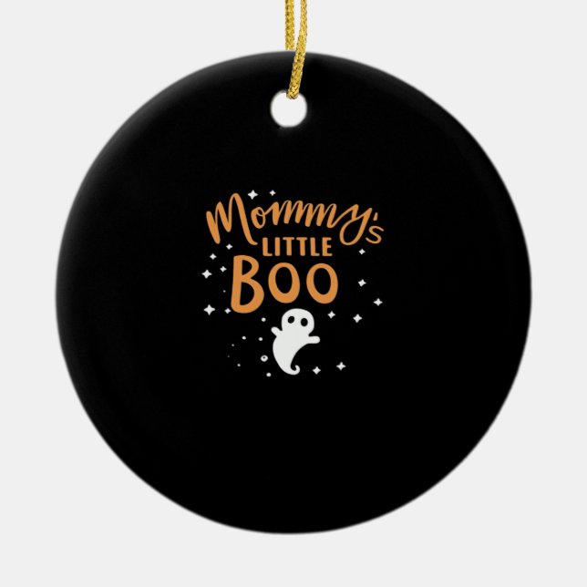 Mummy’s Little Boo - Happy Halloween Ceramic Ornament (Front)