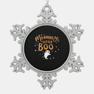 Mummy’s Little Boo - Happy Halloween Snowflake Pewter Christmas Ornament