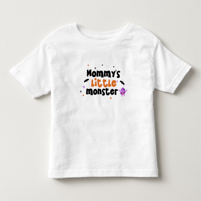 Mummy’s Little Monster Cute Halloween  Toddler T-Shirt (Front)