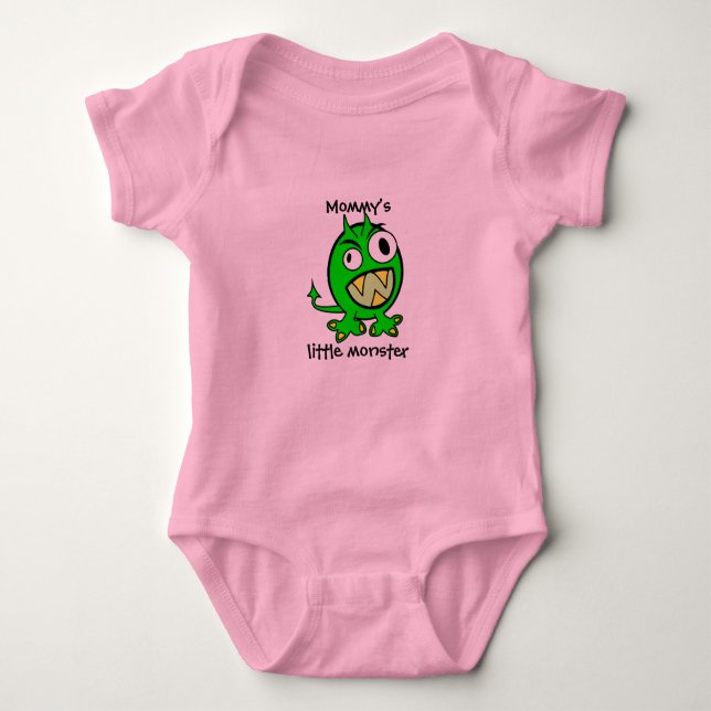 Mummy’s Little Monster- Green Version Baby Bodysuit (Front)