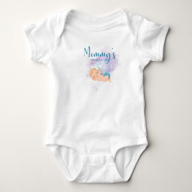 Mummy’s little warrior angel baby bodysuit  (Front)