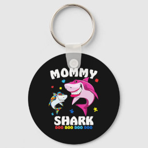 Mummy Shark Autism Awareness Gift -by Key Ring