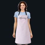 Mummy Simple Chic Elegant script Name Apron<br><div class="desc">Mummy will love a cute apron with an elegant and modern script as she bakes those goodies,  cooks delicious dishes or work with her plants. A perfect gift to encourage her talents. Black script for the name with long-tail embellishments.</div>
