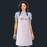 Mummy Simple Chic Elegant script Name Apron<br><div class="desc">Mummy will love a cute apron with an elegant and modern script as she bakes those goodies,  cooks delicious dishes or work with her plants. A perfect gift to encourage her talents. Black script for the name with long-tail embellishments.</div>