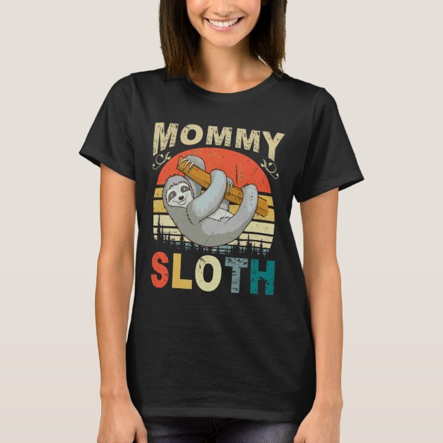 Mummy Sloth Matching Family For Menwomen T-Shirt (Front)