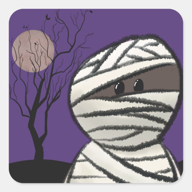 Mummy Square Sticker (Front)