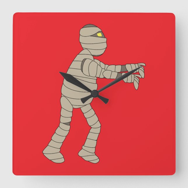 Mummy Square Wall Clock (Front)