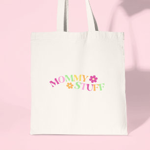 Mummy Stuff Floral Colourful Gift for New Moms Tote Bag