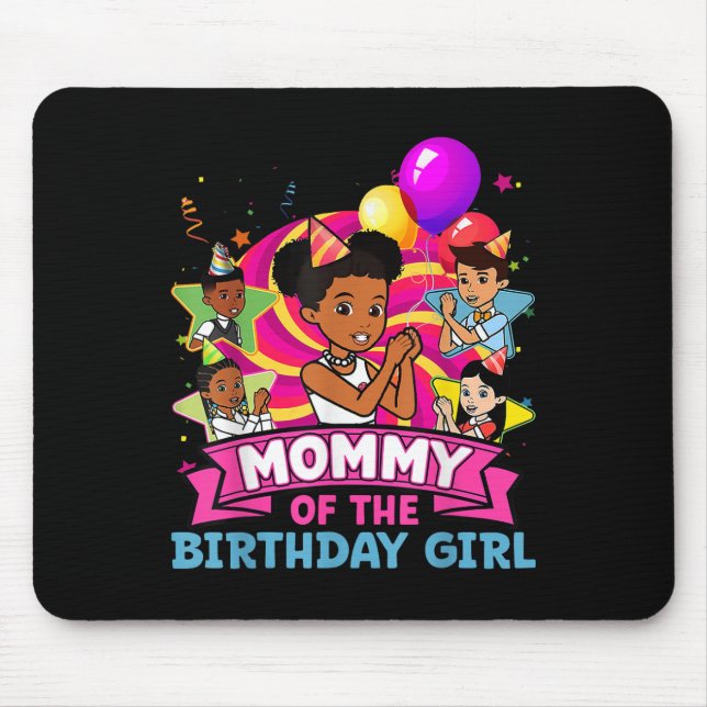 Mummy The Birthday Girl Party Pink Doll Family Dec Mouse Pad (Front)