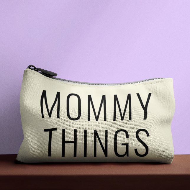 Mummy Things Essentials Black Script Neutral Accessory Pouch (Creator Uploaded)