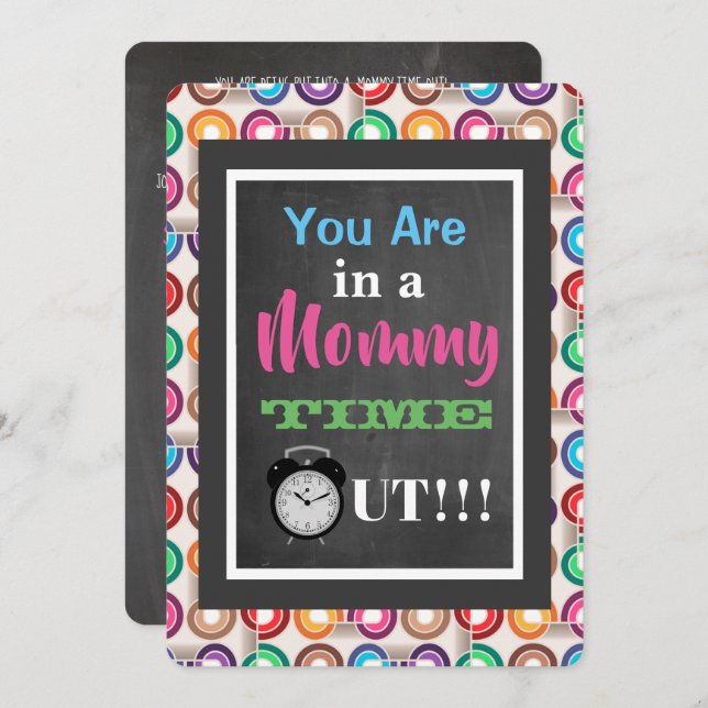 Mummy Time Out "Moms Night Out" Party Invite (Front/Back)
