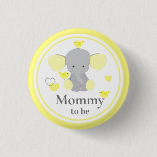 Mummy To Be Baby Boy Girl Shower Elephant 3 Cm Round Badge