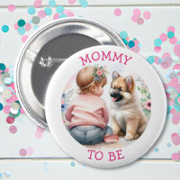 Mummy To Be Baby Girl and Puppy Pink Baby Shower