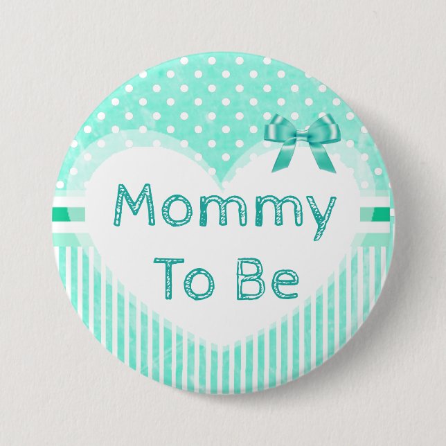 Mummy to Be Baby Shower Button Blue (Front)