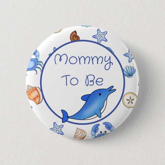 Mummy To Be | Baby Shower in Beach Theme 6 Cm Round Badge (Front)