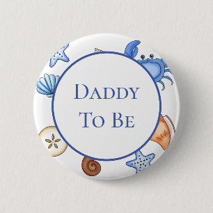 Mummy To Be   Baby Shower in Beach Theme 6 Cm Round Badge