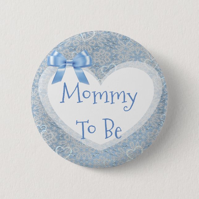 Mummy to be Blue Baby Shower Button (Front)