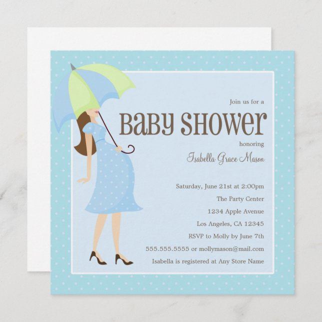Mummy To Be - Blue | Baby Shower Invite (Front/Back)