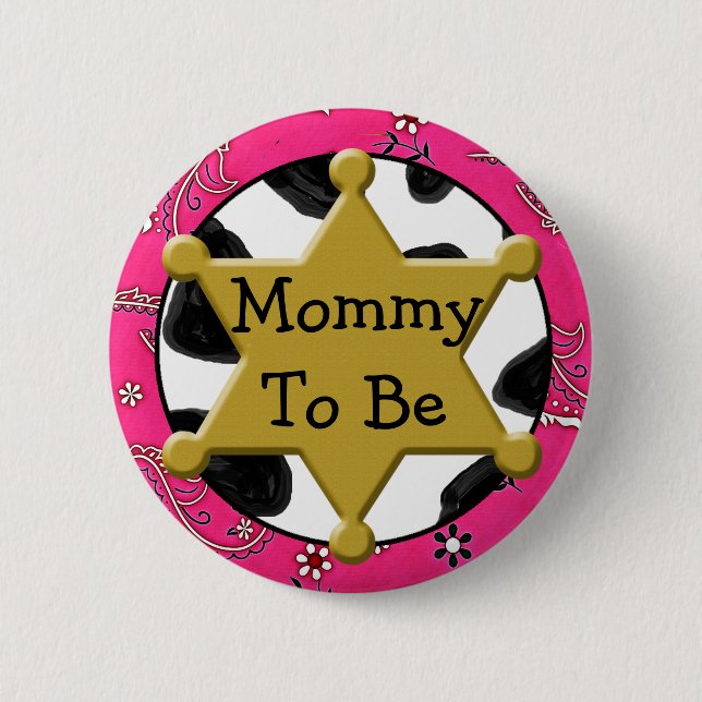 Mummy to Be Blue Bandanna Baby Shower Button (Front)