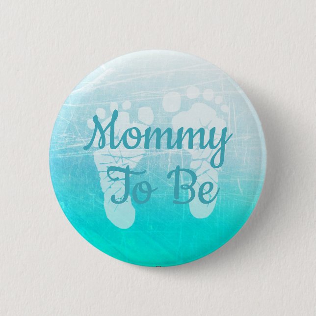 Mummy to be Blue Boy Baby Shower button (Front)