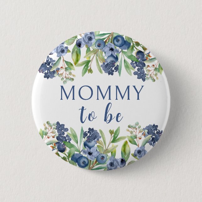 Mummy to be blueberry baby shower button (Front)