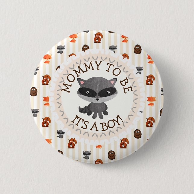 Mummy To Be Button Woodland Aninmal Theme (Front)