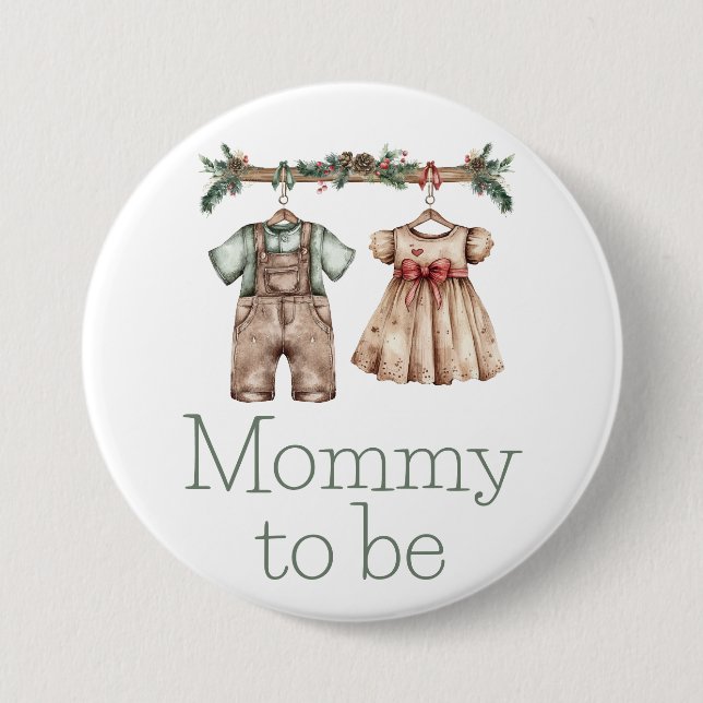 Mummy to be Christmas baby pin (Front)