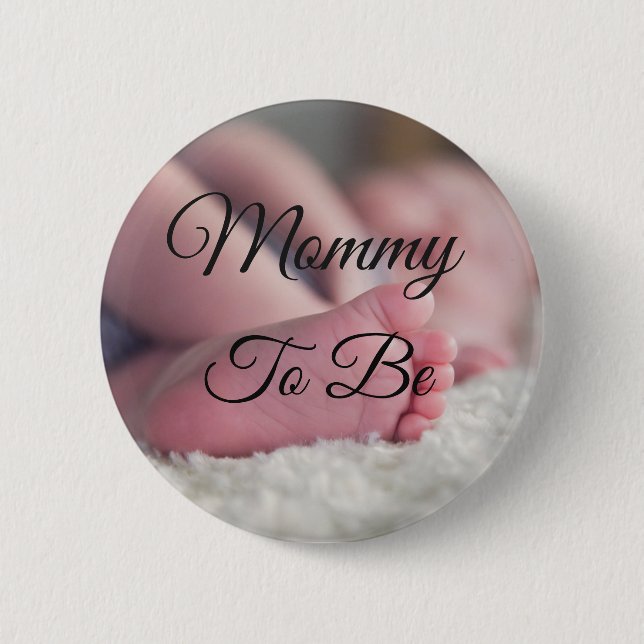 Mummy to be Cute Baby Feet Baby Shower button (Front)