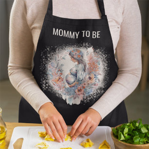 Mummy to Be Floral Watercolor Expecting Mother  Apron