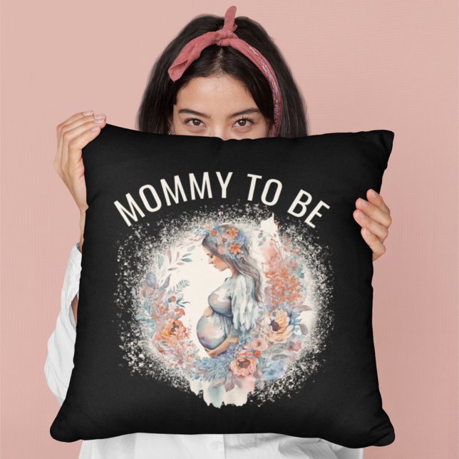 Mummy to Be Floral Watercolor Expecting Mother  Cushion (Creator Uploaded)