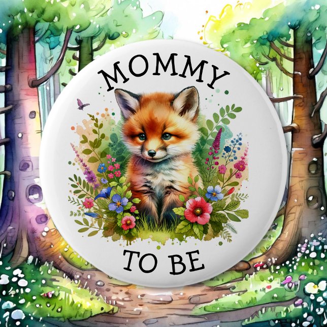Mummy to be | Fox Woodland Themed Baby Shower 6 Cm Round Badge (Creator Uploaded)