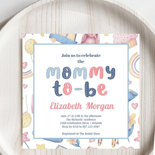 Mummy to be Gender Neutral Rainbow Coloful Invitation (Creator Uploaded)