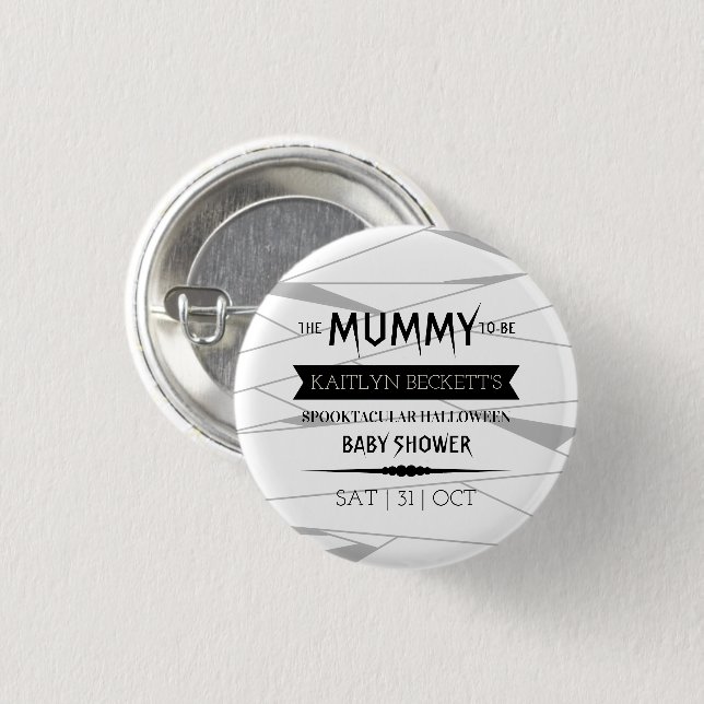 Mummy To Be | Halloween Baby Shower 3 Cm Round Badge (Front & Back)