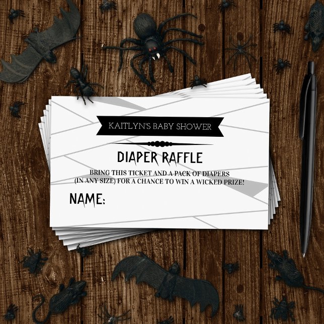 Mummy To Be | Halloween Baby Shower Diaper Raffle Enclosure Card (Creator Uploaded)