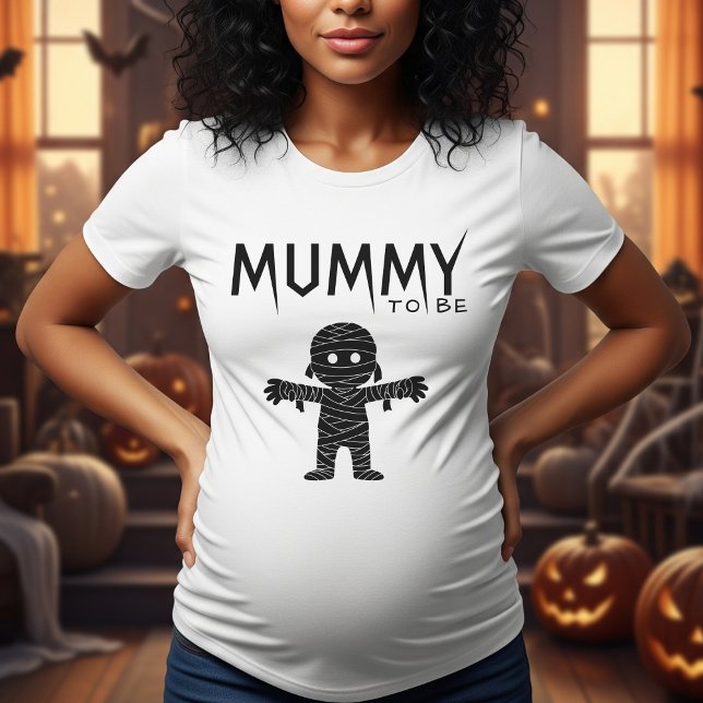 Mummy to Be Halloween Baby Shower Mum White T-Shirt (Mummy to be Halloween baby shower shirt for mother)